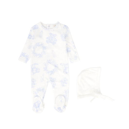 KIPP PINK TOILE PRINT FOOTIE + BONNET