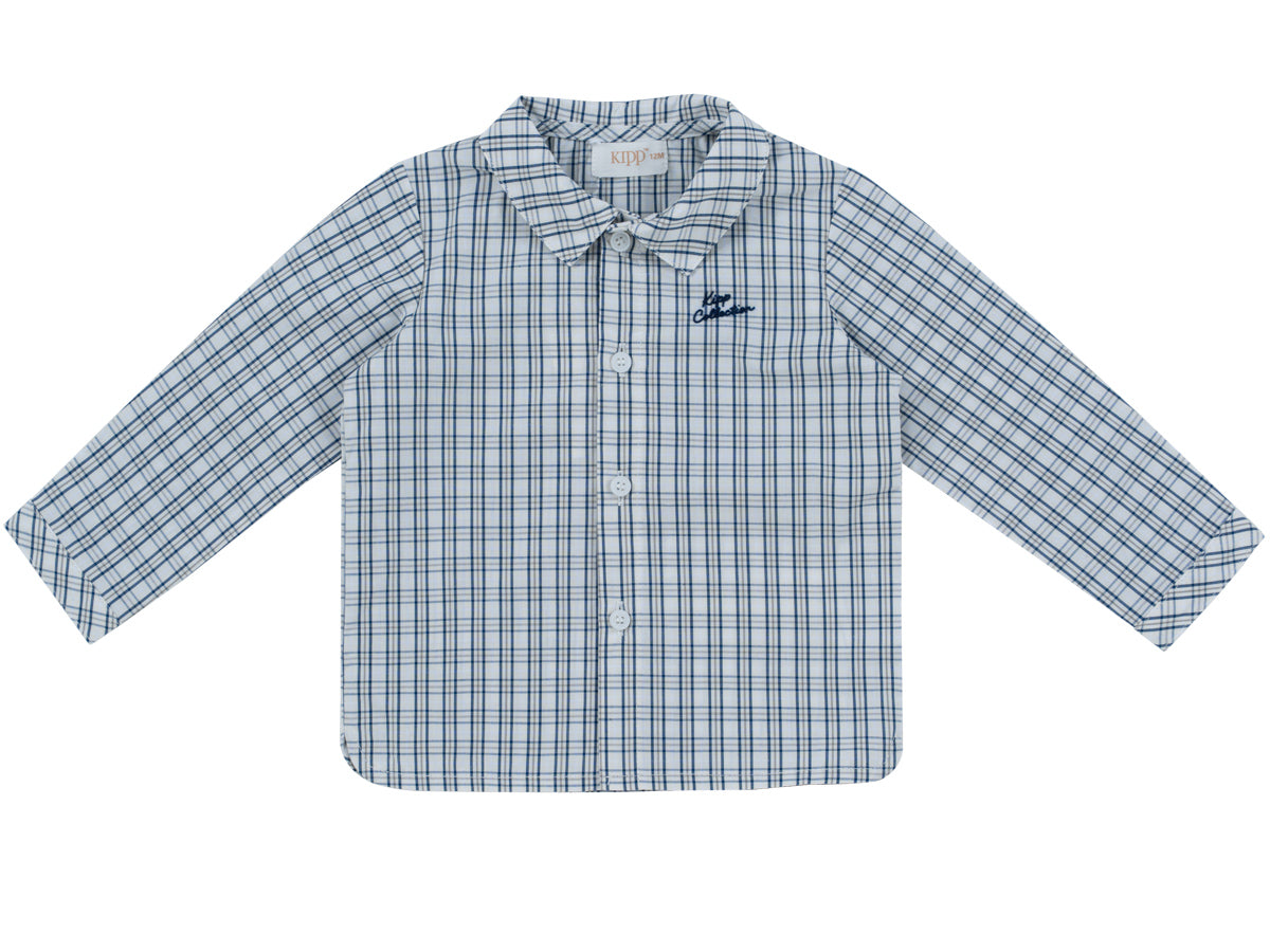 KIPP DUSTY BLUE PLAID BUTTON DOWN SHIRT