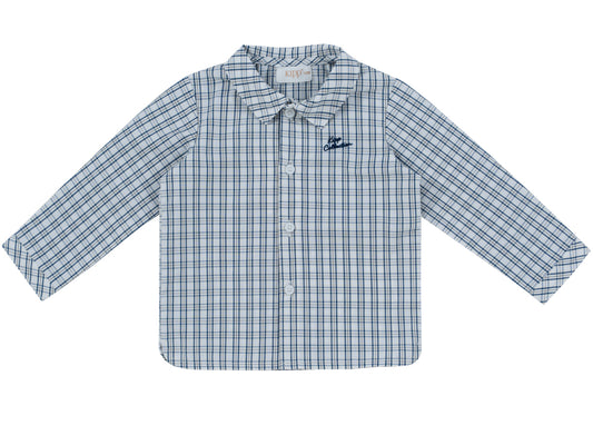 KIPP DUSTY BLUE PLAID BUTTON DOWN SHIRT