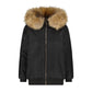 SCOTCH BONNET BLACK/NATURAL FUR LINED COAT