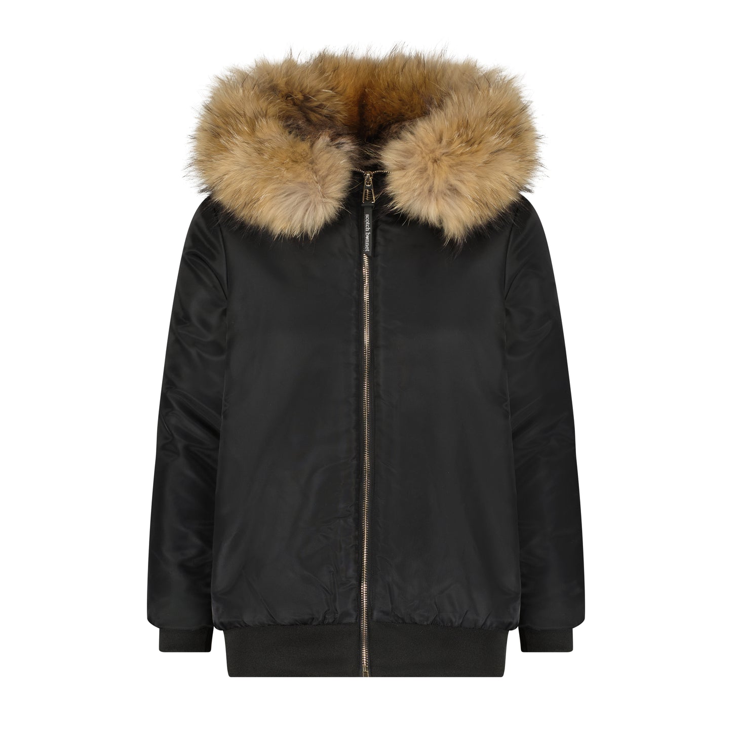 SCOTCH BONNET BLACK/NATURAL FUR LINED COAT