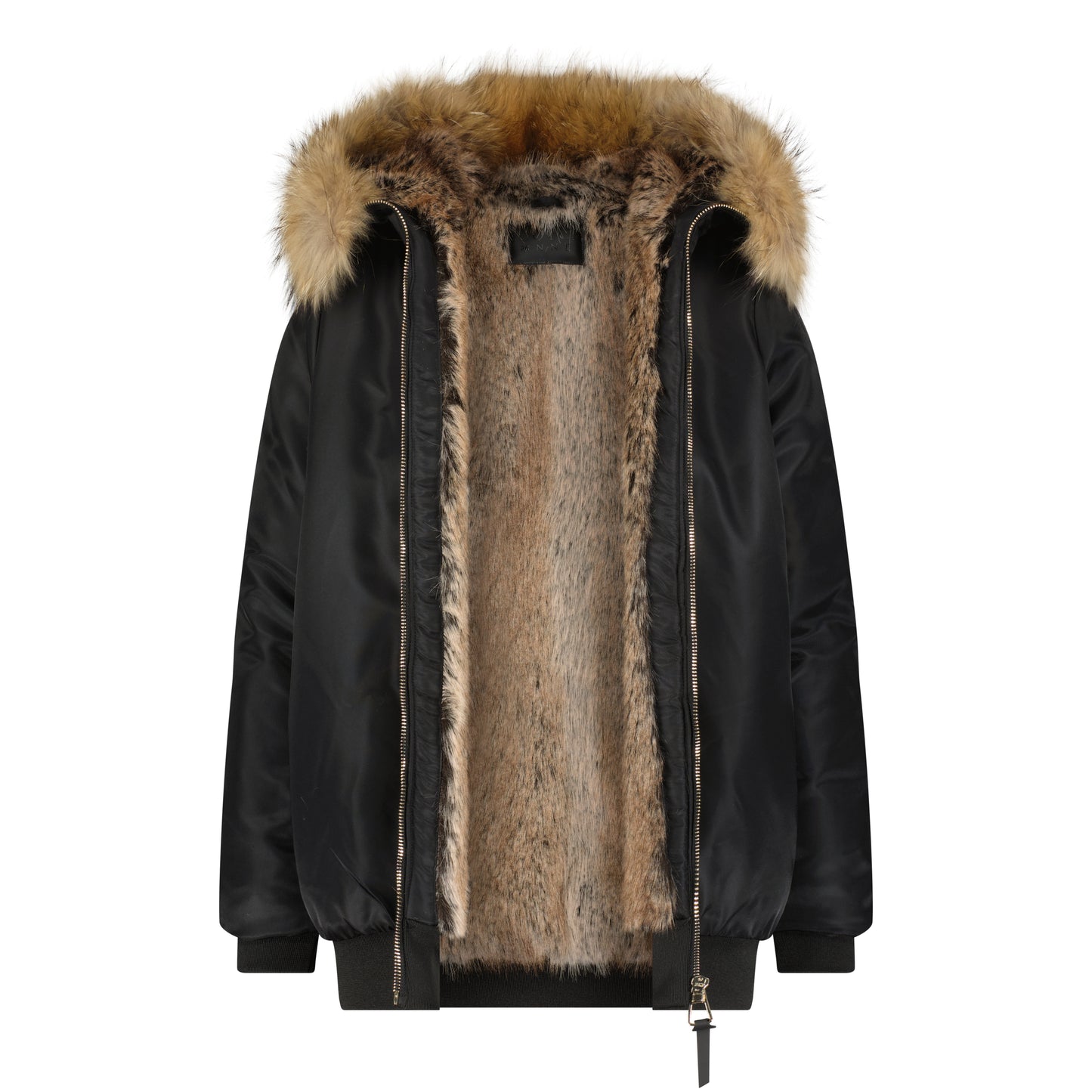 SCOTCH BONNET BLACK/NATURAL FUR LINED COAT