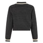 TRUSSARDI CHARCOAL KNIT COLLAR SWEATER