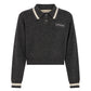 TRUSSARDI CHARCOAL KNIT COLLAR SWEATER