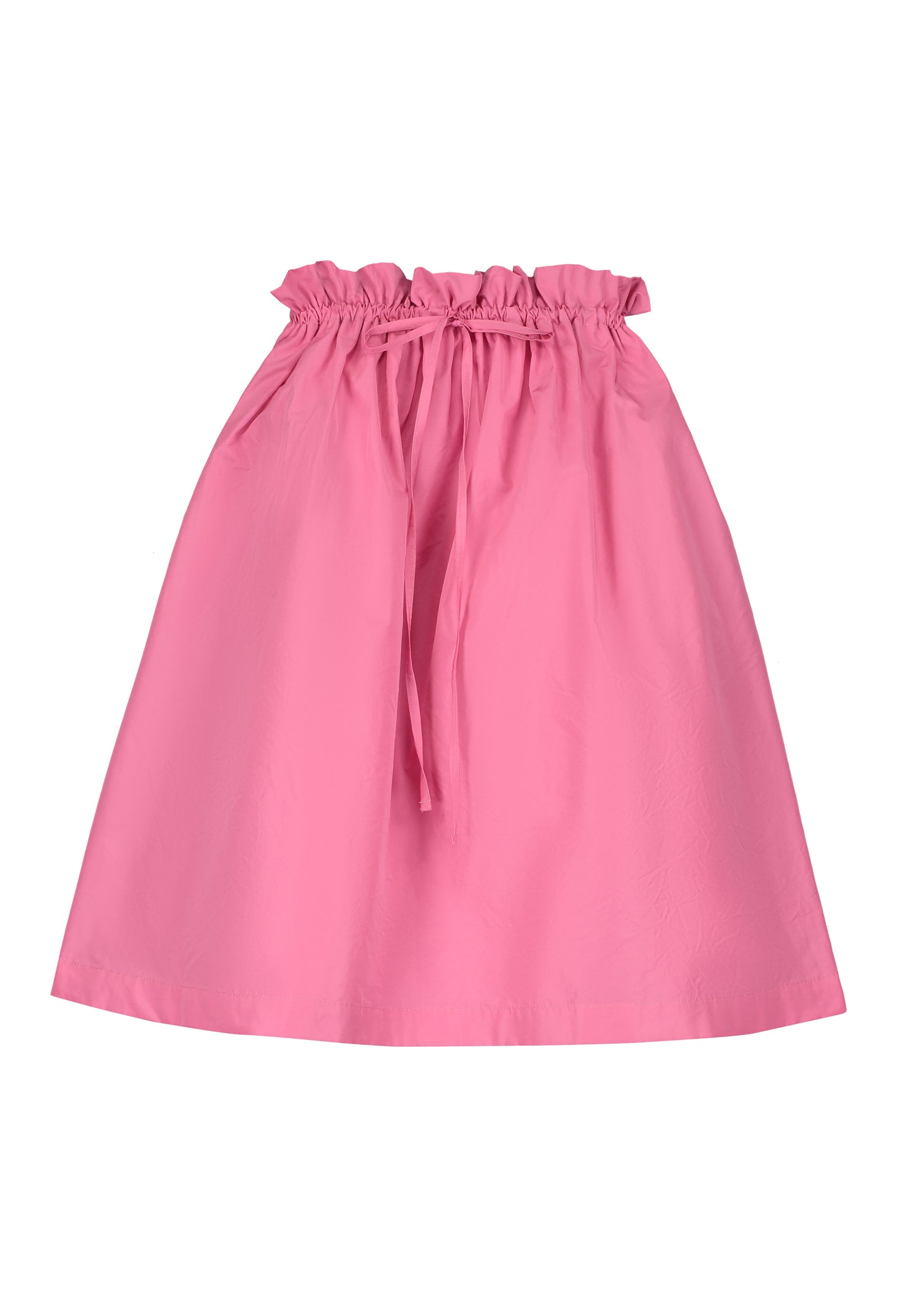 TANGERINE PINK DRAW STRING WASTED TAFFETA SKIRT [FINAL SALE]