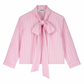 TANGERINE PINK TIE-NECK BLOUSE [FINAL SALE]