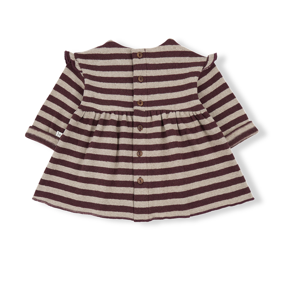 1+ IN THE FAMILY DARK PURPLE STRIPED DRESS