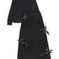 TEEN BOSS BLACK BOW MAXI SKIRT SET