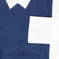 TEEN BOSS DENIM/WHITE POCKET TOP [FINAL SALE]