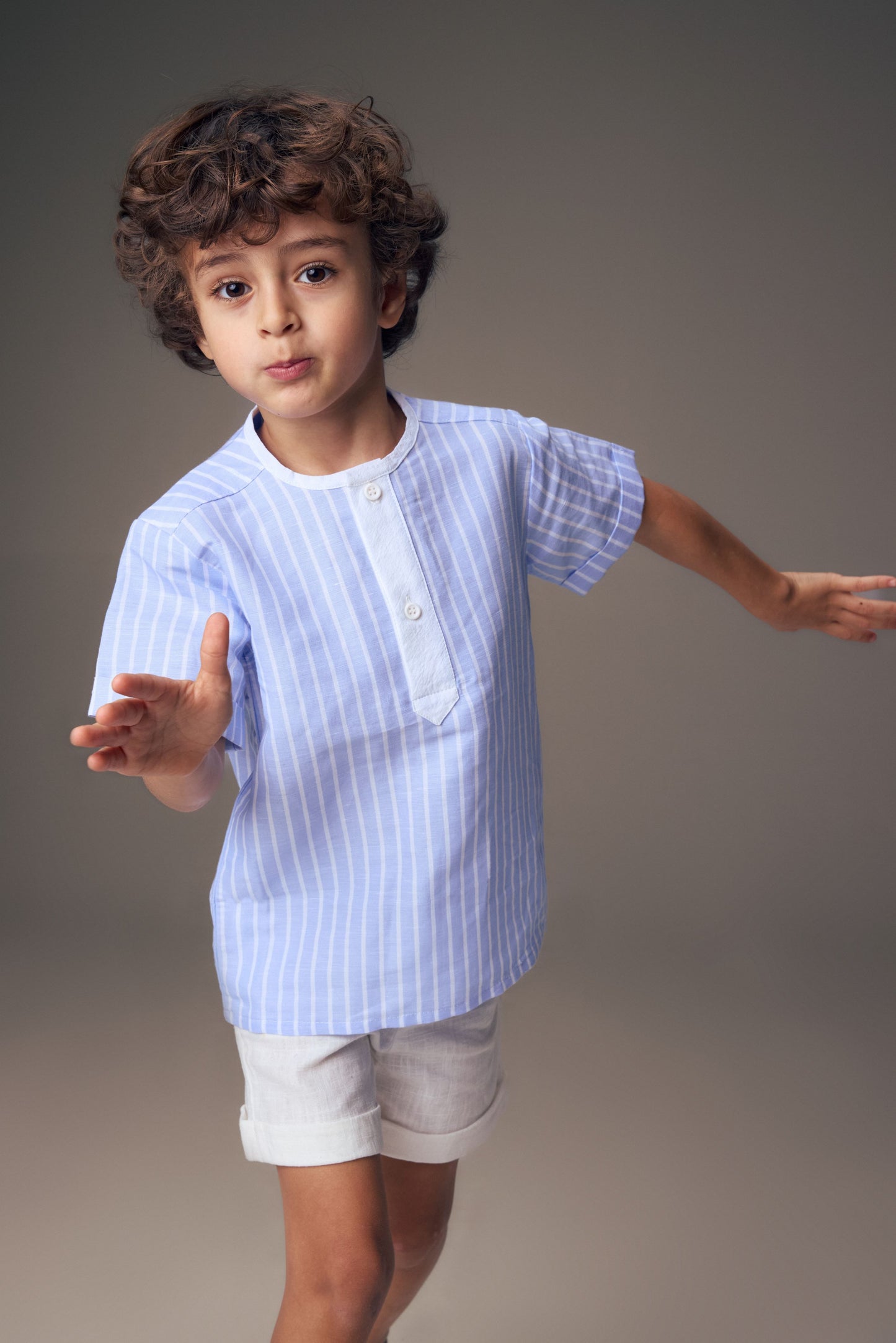 PERNILLE BLUE STRIPE BUTTON SHIRT