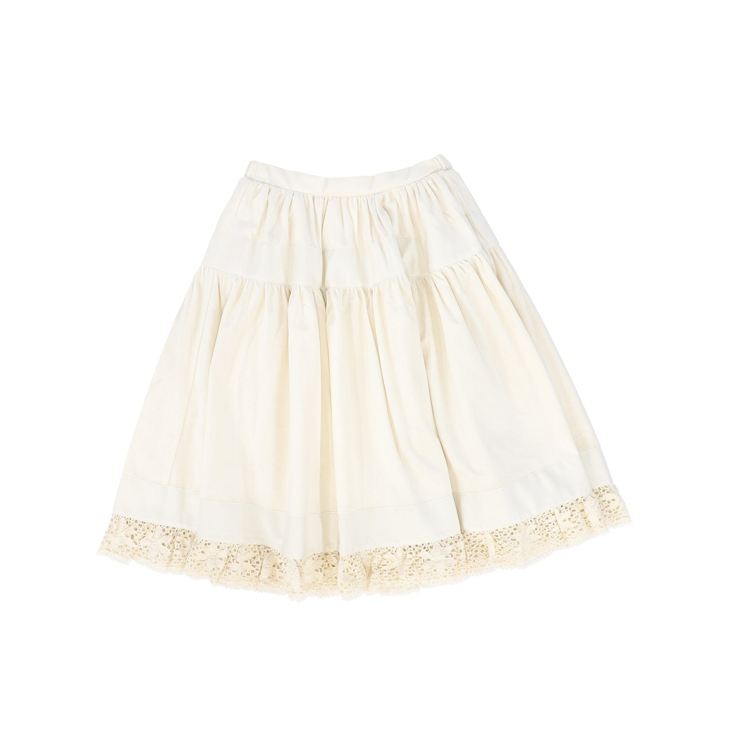 THE MIDDLE DAUGHTER CREAM VELVET LACE TRIM SKIRT [FINAL SALE]