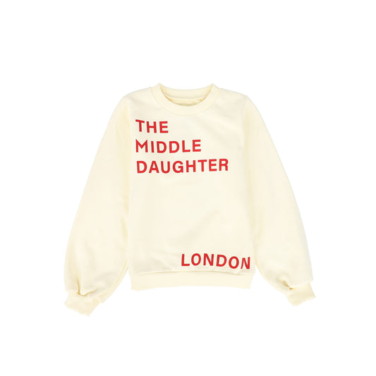 THE MIDDLE DAUGHTER CREAM/RED WORDED SWEATSHIRT [FINAL SALE]