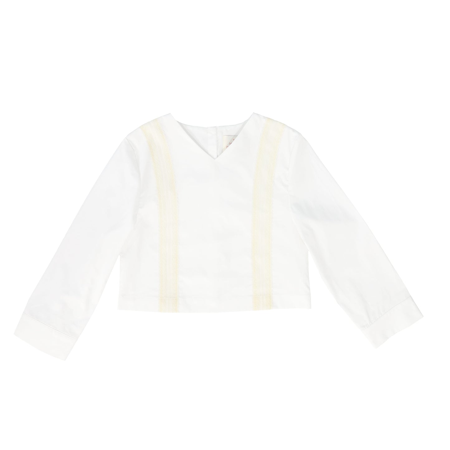 THE MIDDLE DAUGHTER IVORY RIBBON TRIM V NECK TOP