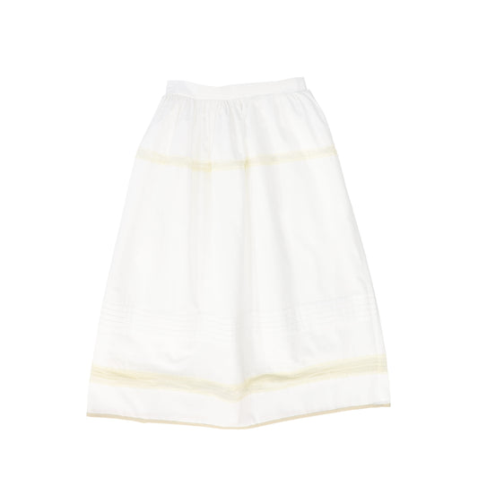 THE MIDDLE DAUGHTER IVORY RIBBON TRIM PLEAT SKIRT