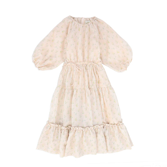 THE MIDDLE DAUGHTER PINK FLORAL PUFF SLEEVE DRESS