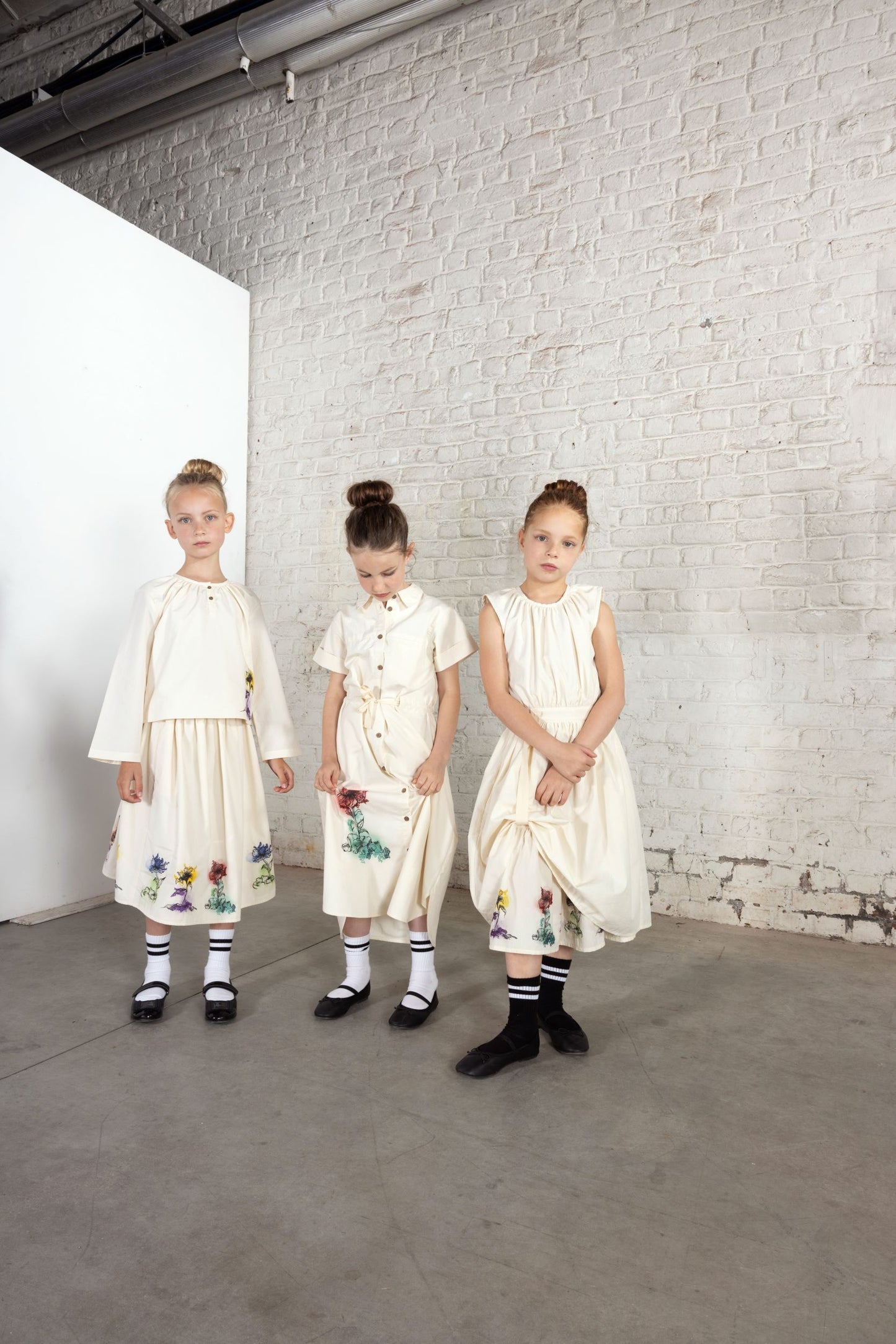 TNTRM BEIGE FLORAL BUTTON MIDI SHIRT DRESS