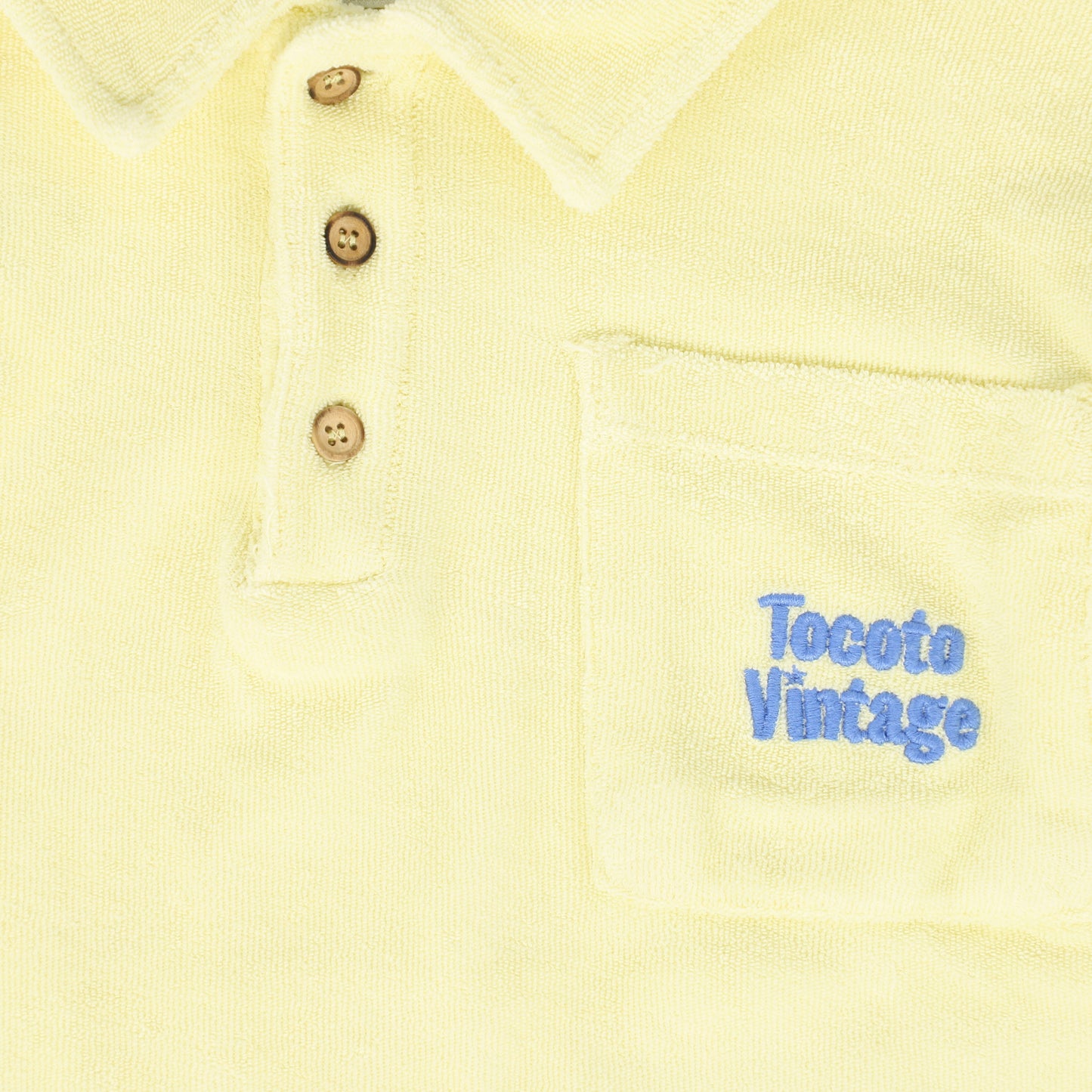 TOCOTO VINTAGE PALE YELLOW TERRY COLLAR SHIRT