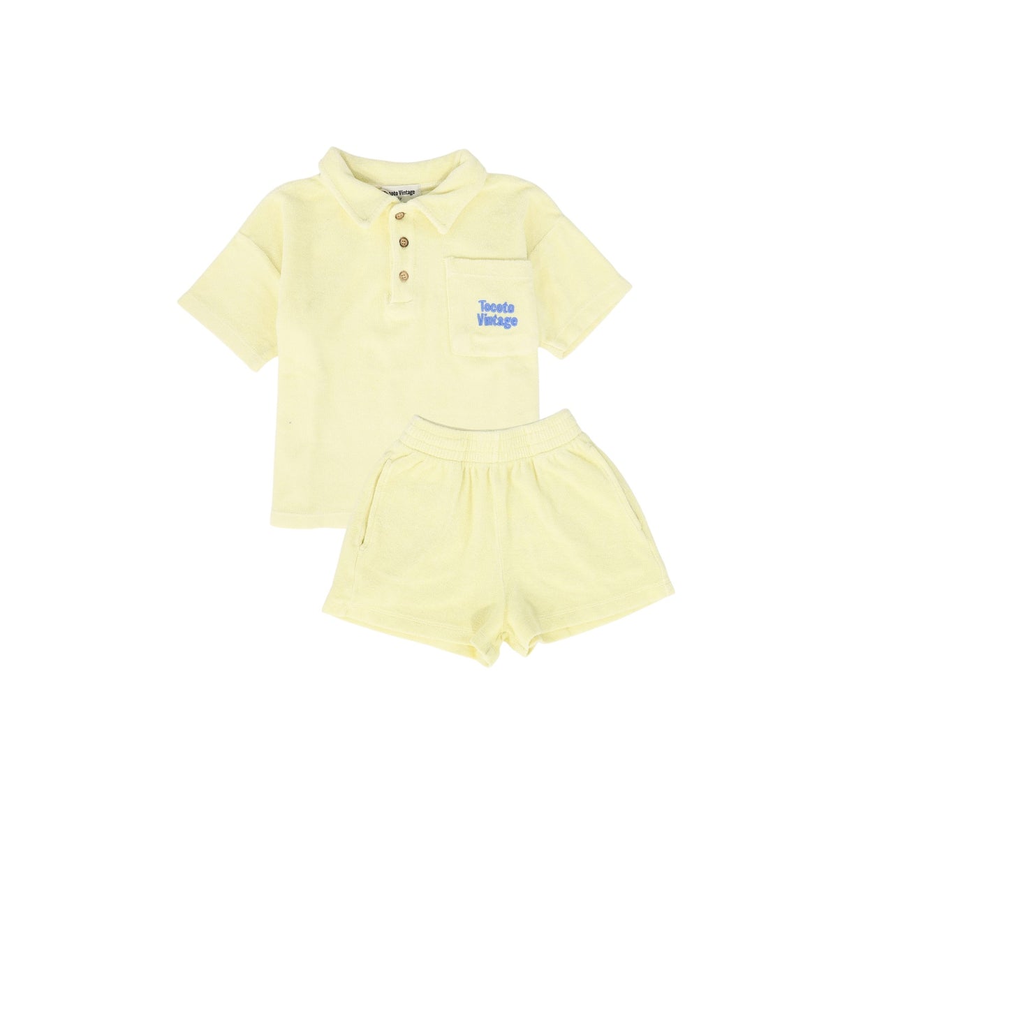 TOCOTO VINTAGE PALE YELLOW TERRY SET