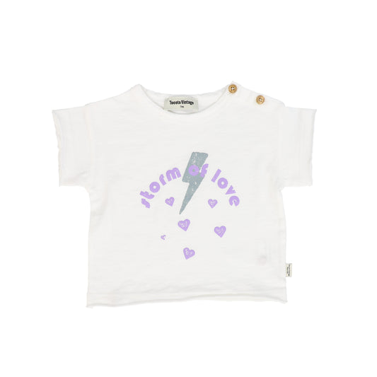 TOCOTO VINTAGE PURPLE/WHITE WORDED T-SHIRT