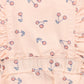 TOCOTO VINTAGE PINK CHERRY PRINT DENIM BUBBLE OVERALLS