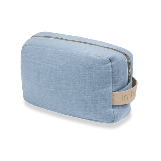 1 + IN THE FAMILY BLUE CRINKLE TOILETRY BAG