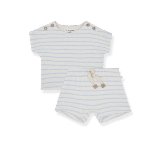 1 + IN THE FAMILY BLUE STRIPE TERRY SET