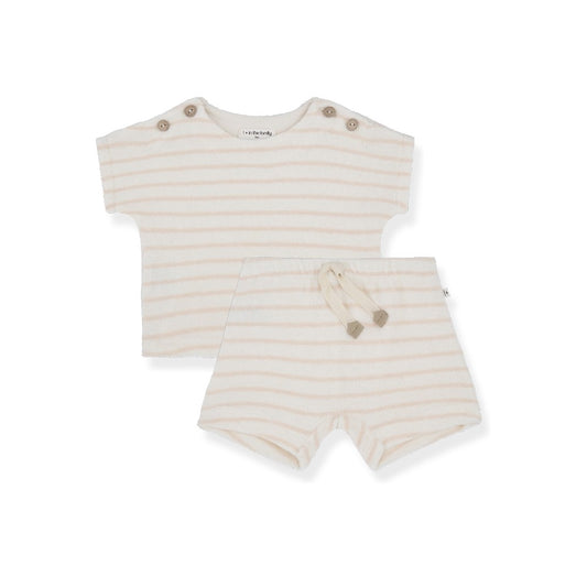 1 + IN THE FAMILY PINK STRIPE TERRY SET