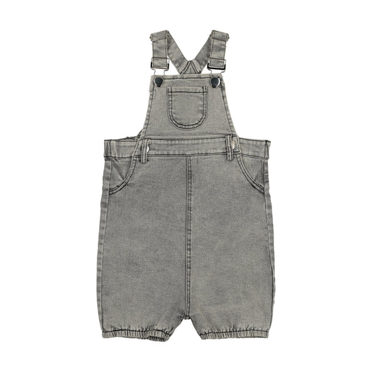 BOPOP GREY DENIM POCKET ROMPER