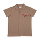 BOPOP TAN HORSE EMBROIDERED BUTTON POLO