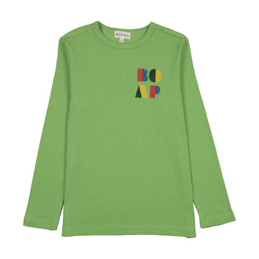 BOPOP GREEN LOGO POCKET TSHIRT