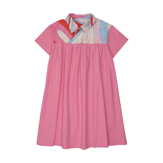 BOPOP HOT PINK DESIGN COLLAR DRESS