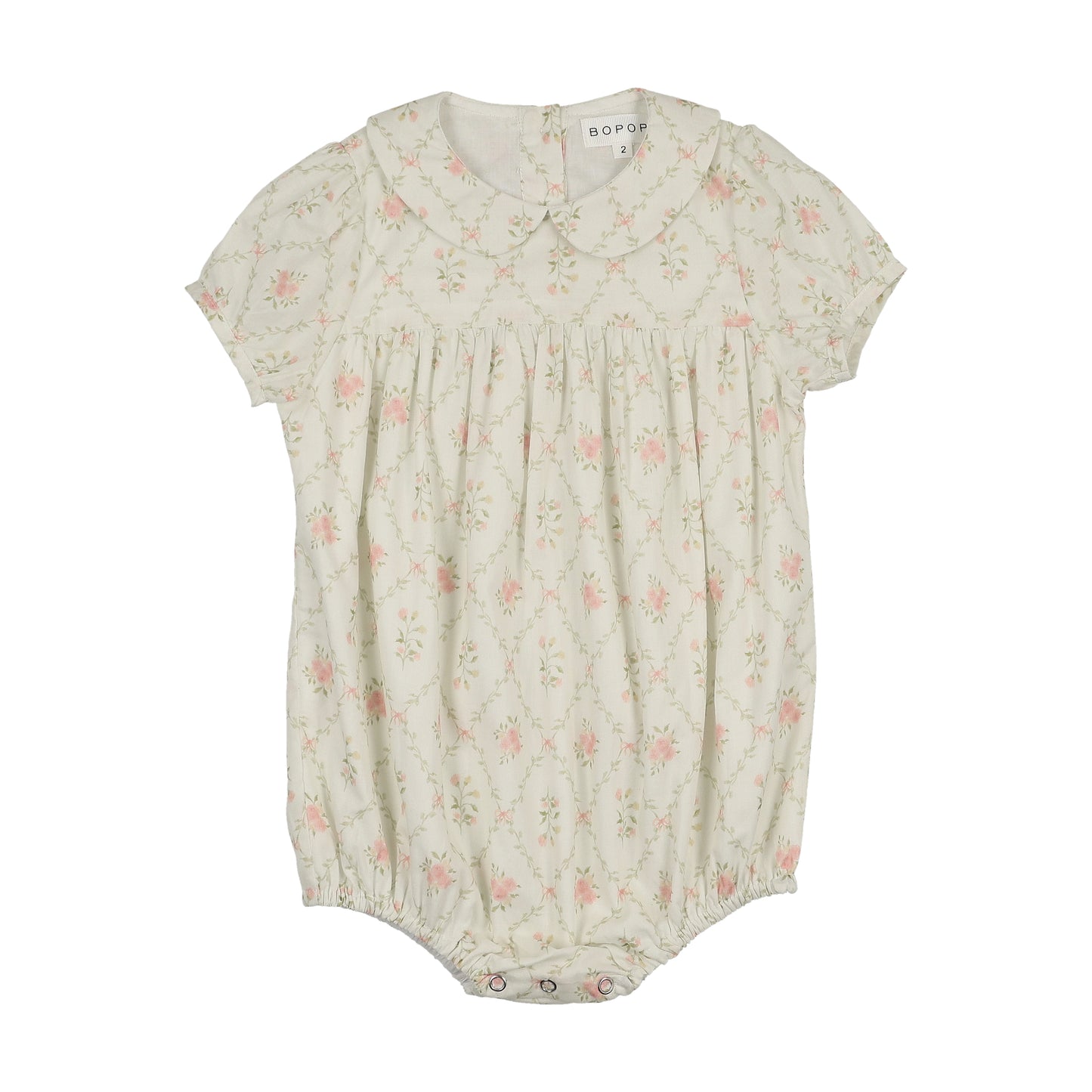 BOPOP PASTEL GREEN/PINK FLORAL BUNCH ROMPER