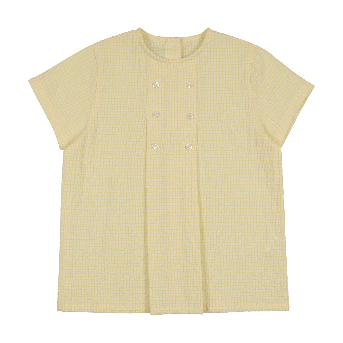 BOPOP YELLOW TONAL MINI PLAID PLEAT SHIRT