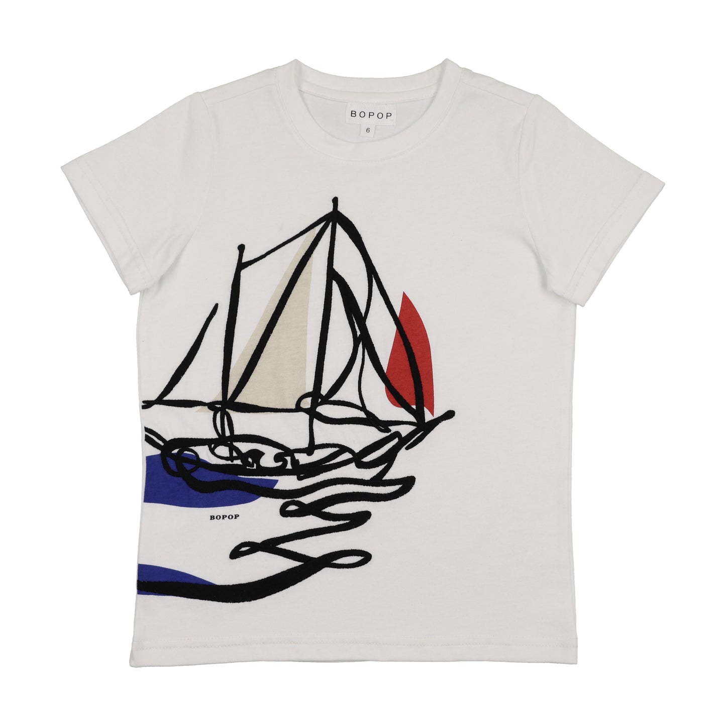 BOPOP WHITE BOAT GRAPHIC TSHIRT