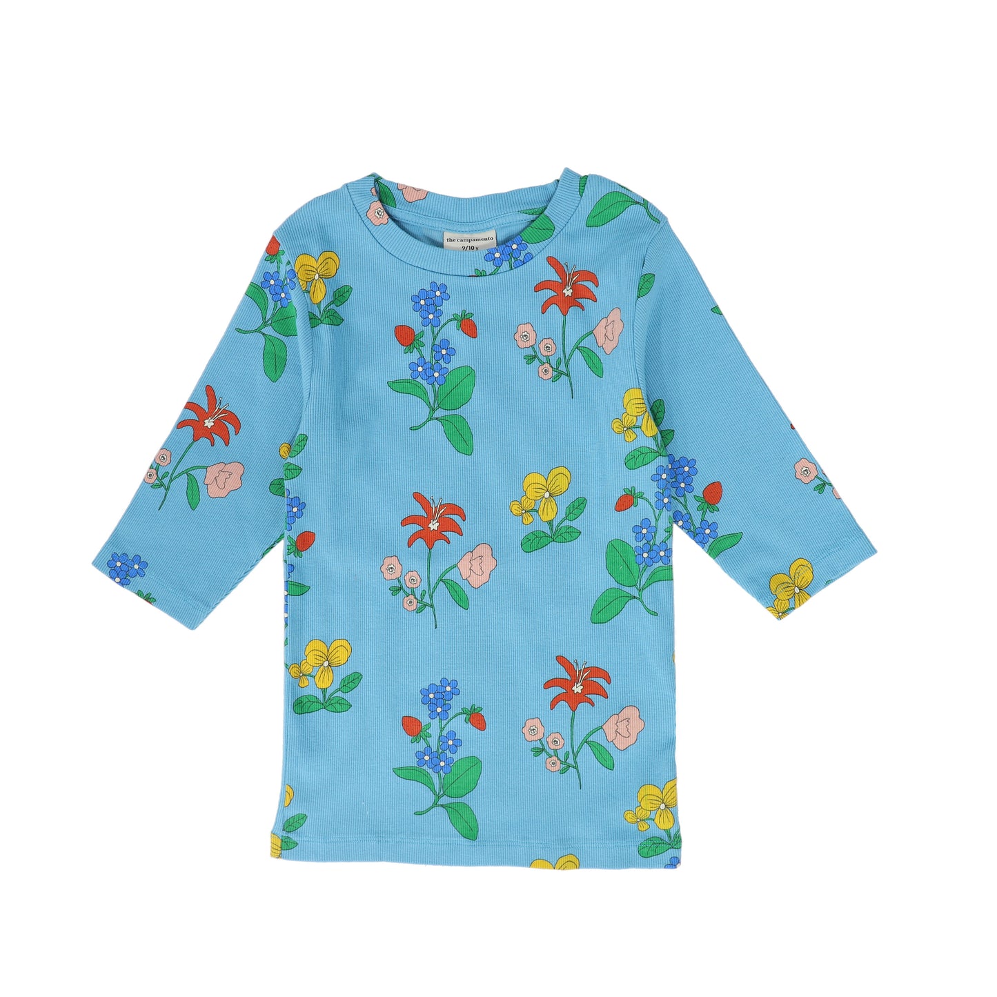 THE CAMPAMENTO BLUE FLORAL RIBBED TEE [FINAL SALE]