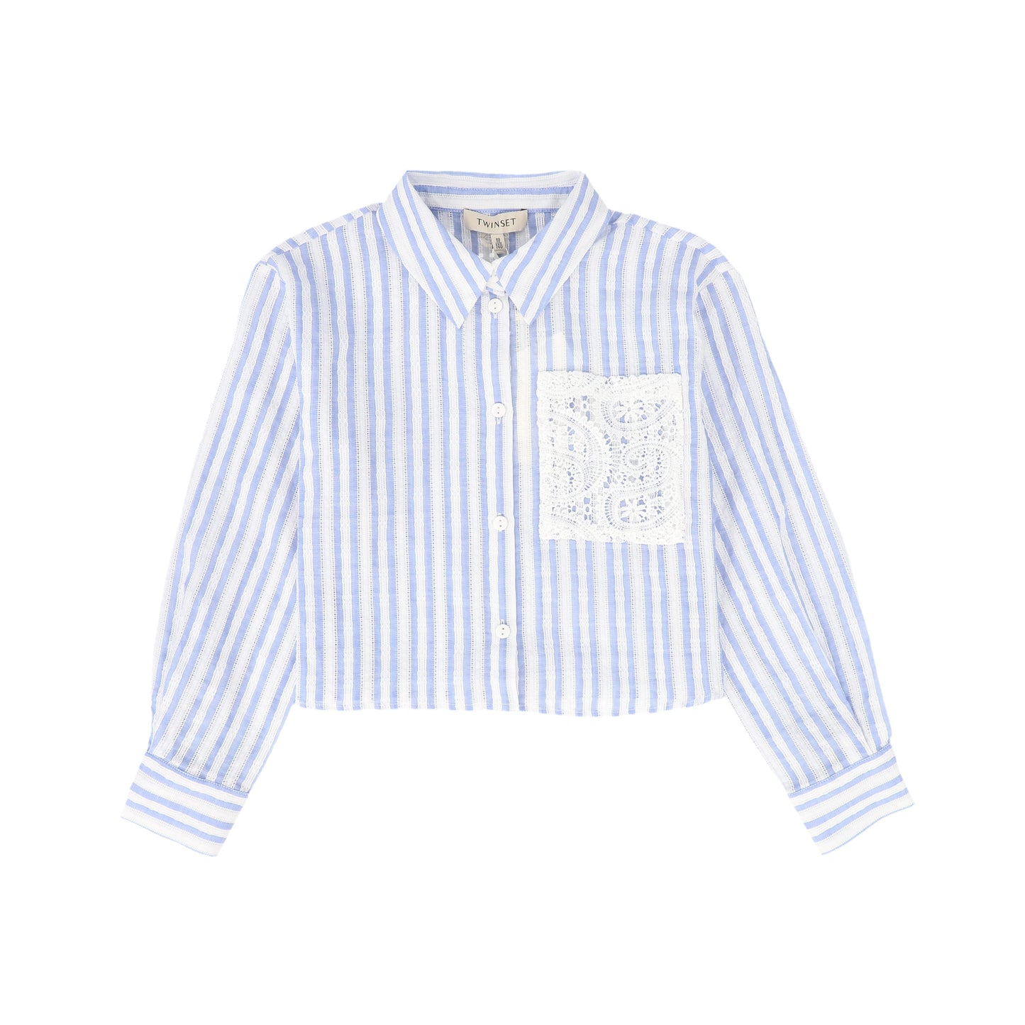 TWINSET BLUE/WHITE STRIPED POCKET BLOUSE