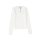 TWINSET WHITE RIBBED DESIGN SWEATER