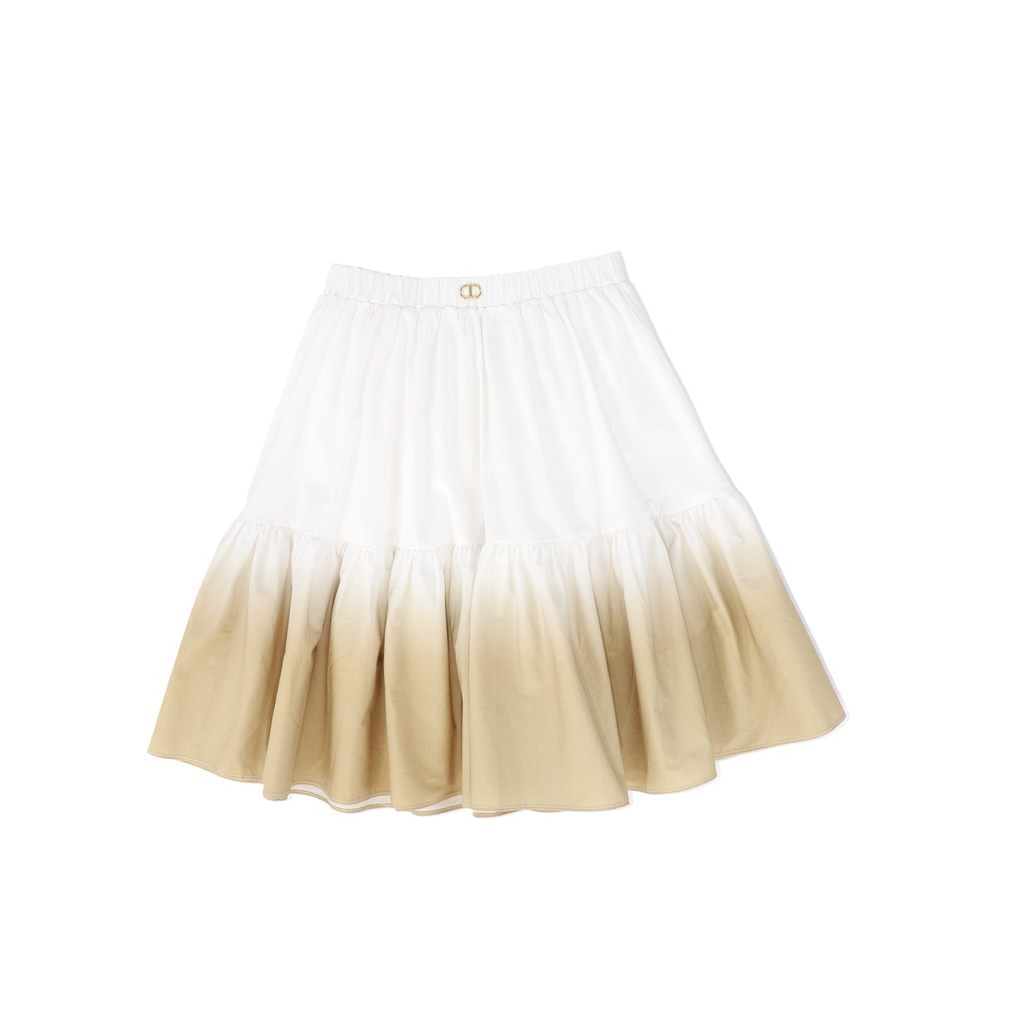 TWINSET WHITE/CAMEL OMBRE SKIRT