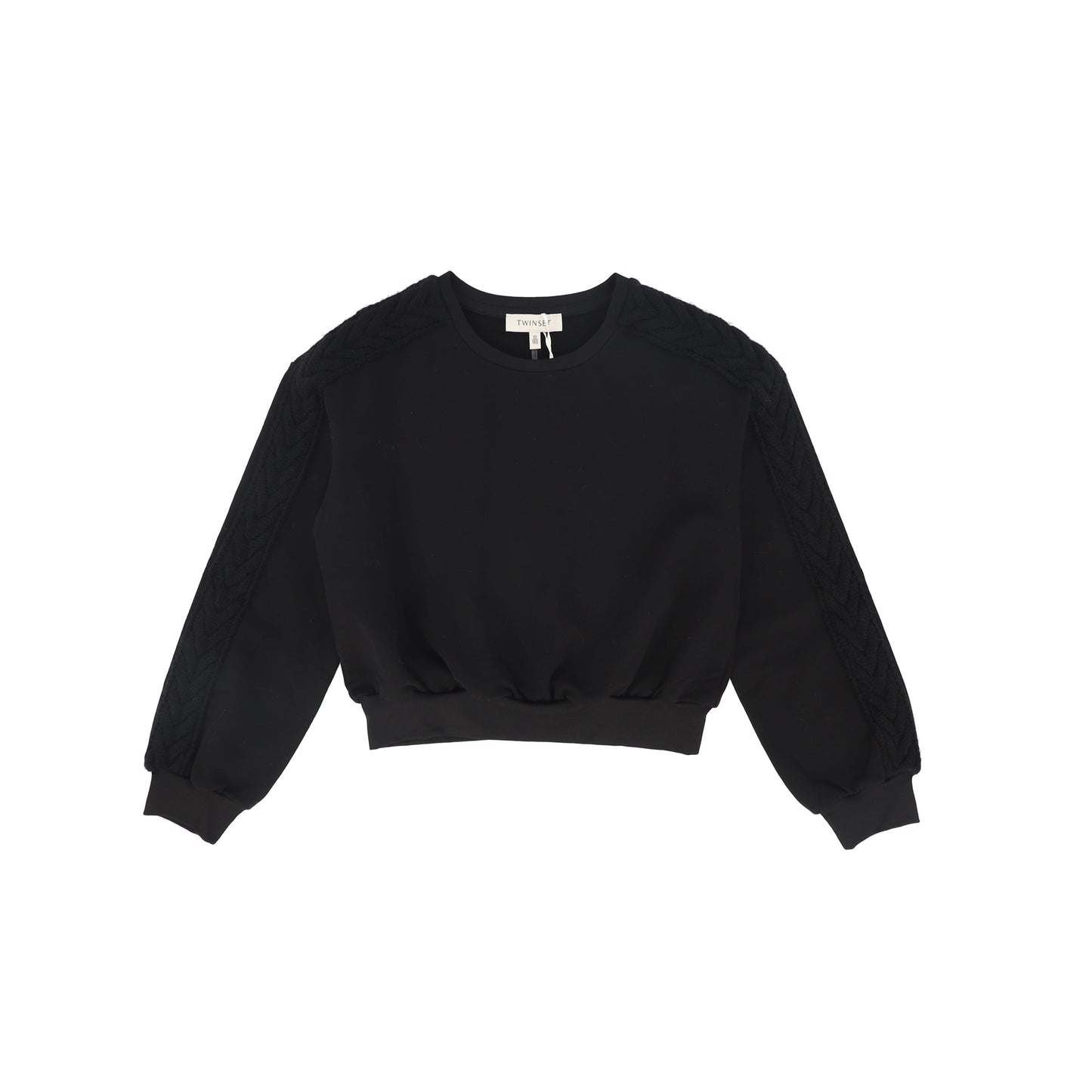 TWINSET BLACK BRAIDED KNIT TRIM SWEATER