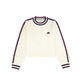 TWINSET CREAM RIBBED KNIT TRIM SWEATER