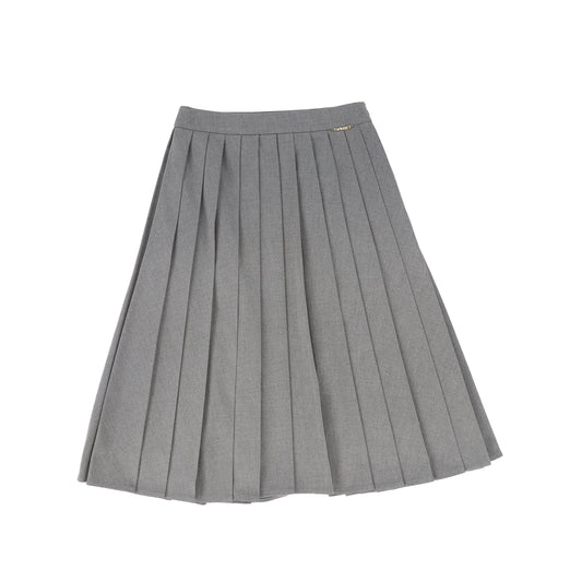 TWINSET HEATHER GREY PLEATED MIDI SKIRT