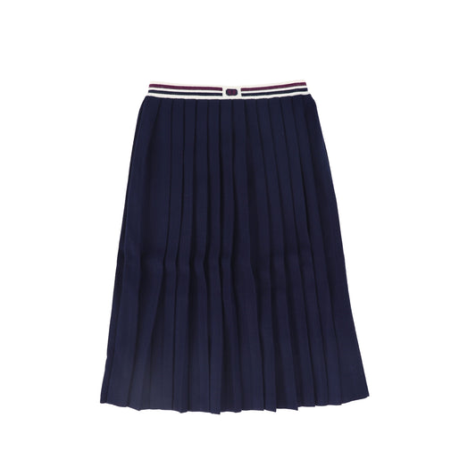 TWINSET NAVY KNIT PLEATED SKIRT