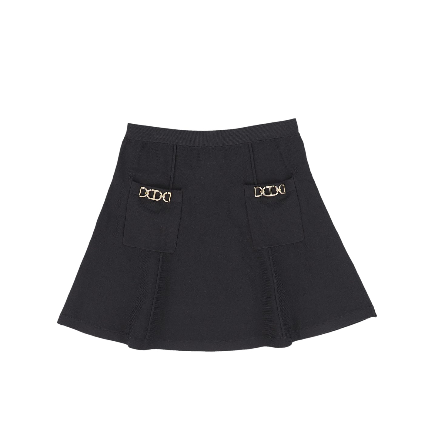 TWINSET BLACK BUCKLE POCKET KNIT SKIRT