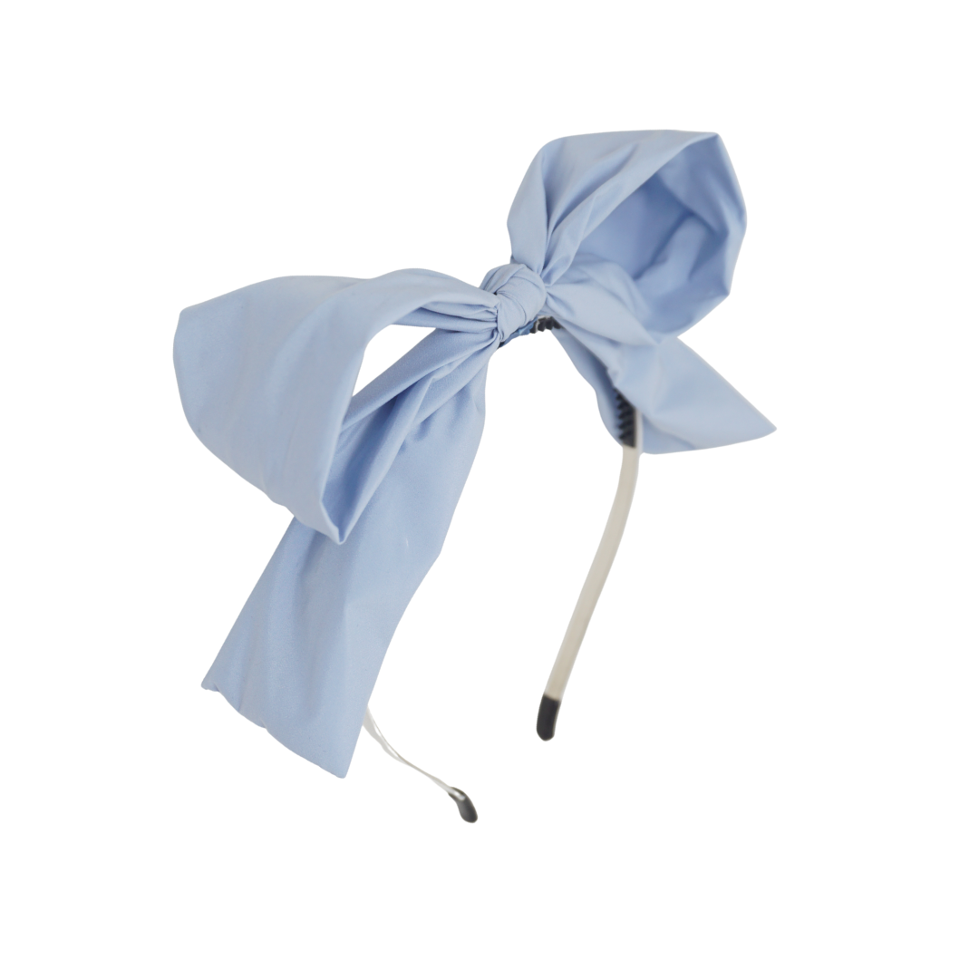 BANDEAU LIGHT BLUE TAFFETA BOW HEADBAND [FINAL SALE]