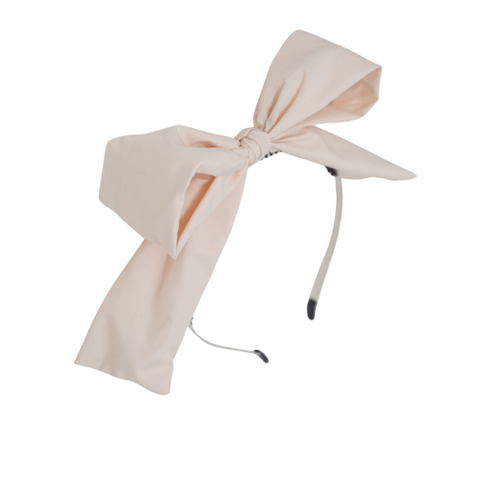 BANDEAU PALE PINK TAFFETA BOW HEADBAND [FINAL SALE]