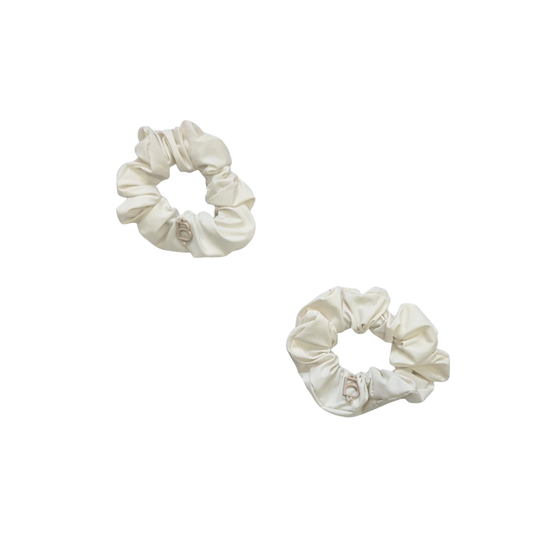 BANDEAU CREAM TAFFETA MINI SCRUNCHIE SET [FINAL SALE]