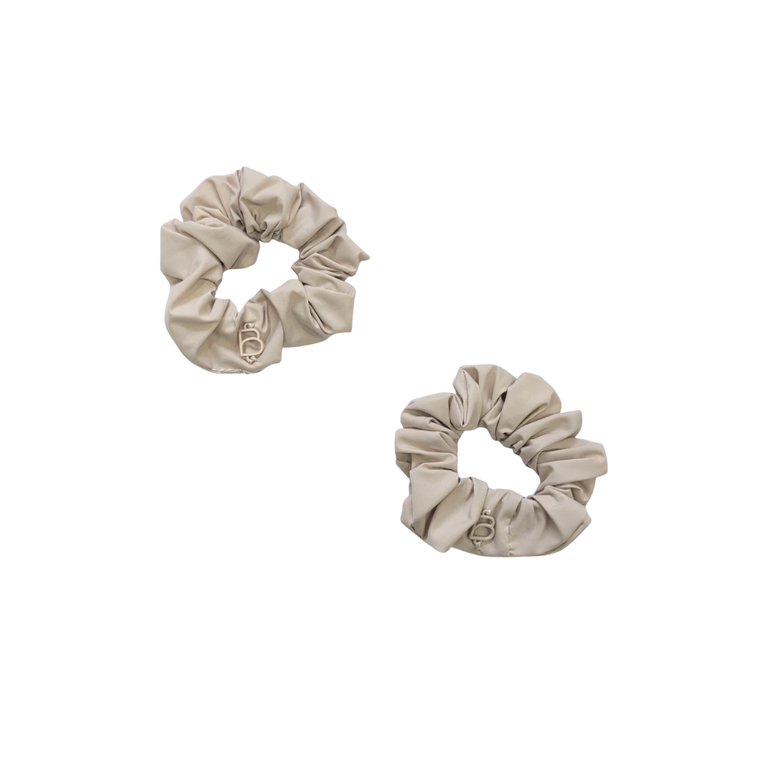 BANDEAU PALE PINK TAFFETA MINI SCRUNCHIE SET [FINAL SALE]