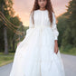 LITTLE TEMPEST CREAM TAFFETA TIERED GOWN