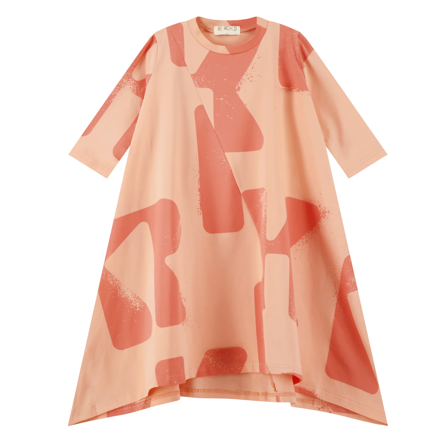 RETRO KID PINK CORAL LOGO HIGH LOW DRESS