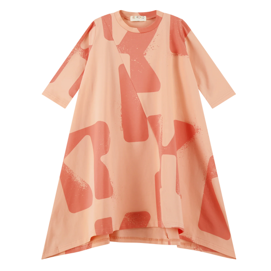 RETRO KID PINK CORAL LOGO HIGH LOW DRESS
